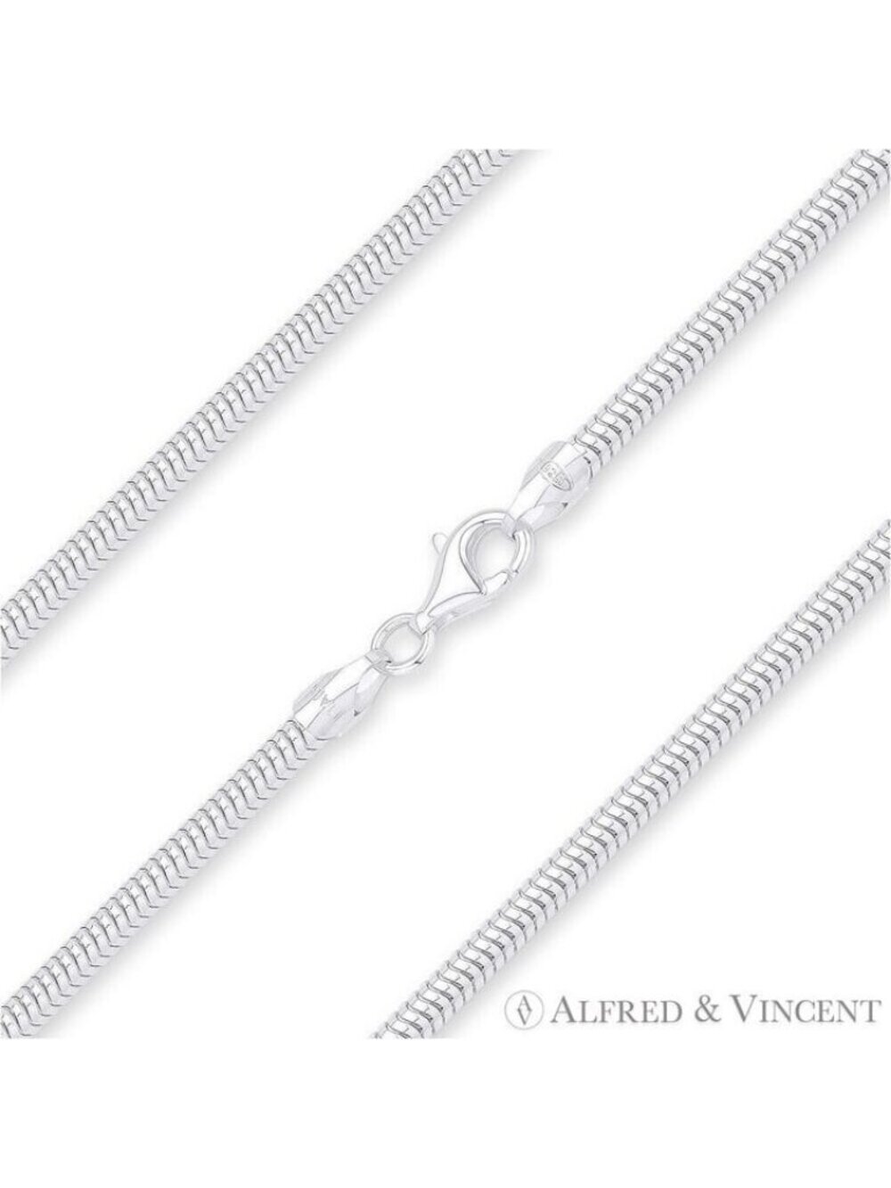 1.6mm Flexible Snake Link Italian Chain Necklace in .925 Sterling Silver - 16"